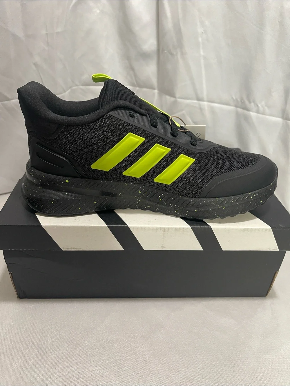 Adidas X_PLR Path K Kids Sneakers Black Volt Green Size 4 NIB KJ1817 NEW